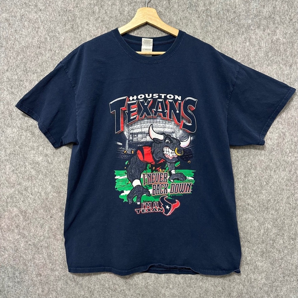 Houston Texans NFL Football T Shirt Mens XL Blue Graphic Tee